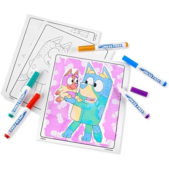 New 3 Pack Crayola Bluey Color Wonder Mess Free Coloring Set 18 Pages 5 Markers - Picture 3 of 3